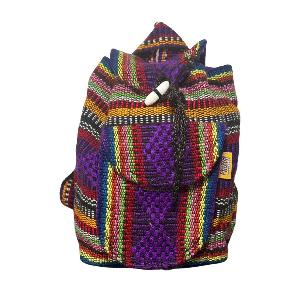 Pinzon Mini‎ Backpack Unisex Small Multicolor Excellent Woven Boho Rucksack